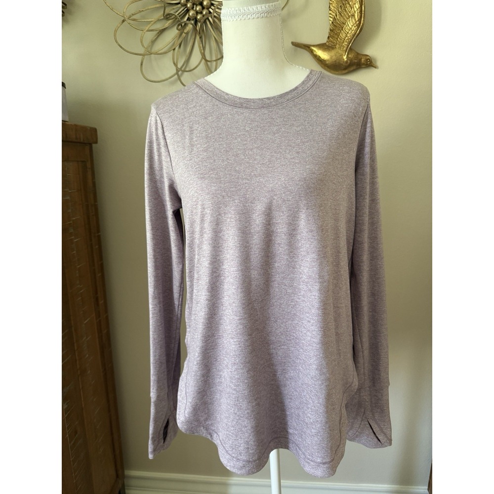 Athleta Long Sleeve Tulip Hem Athletic Top Purple Heather Women's Small